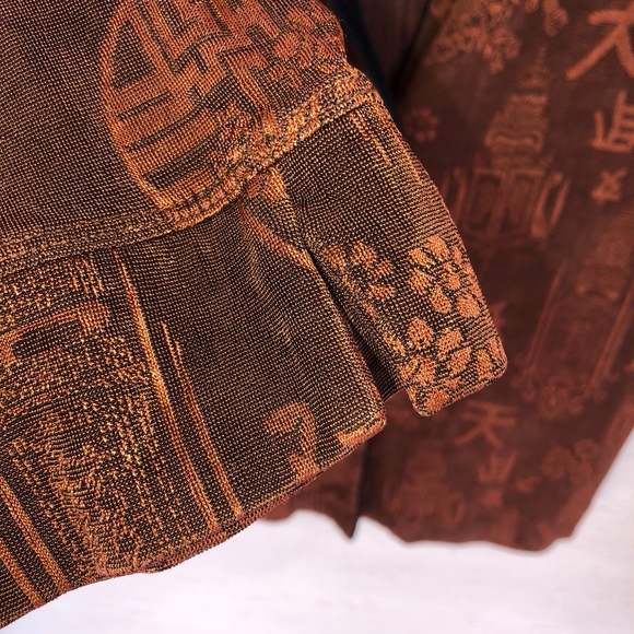 CHICO'S Asian inspired 3/4sl stretch knit top - Picture 3 of 7